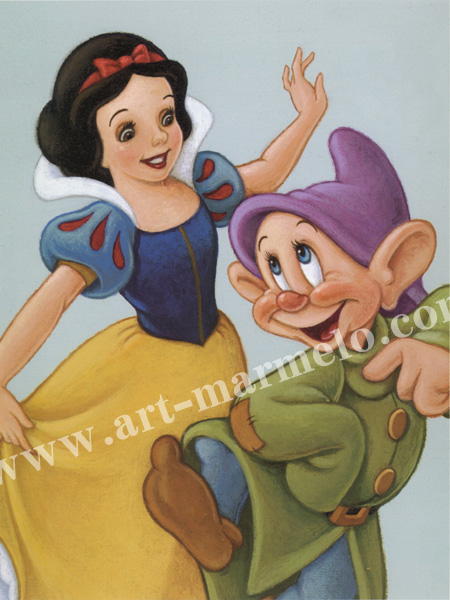 ディズニーの額入りポスター 「Snow White and Dopey-A Fairy ディズニーの額入りポスター 「Snow White and Dopey-A Fairy