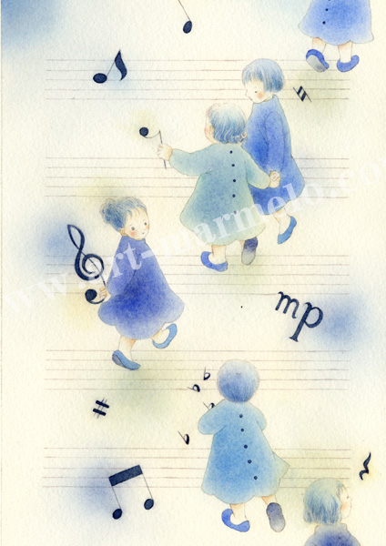 蓮田千尋の原画「Blue Note」
