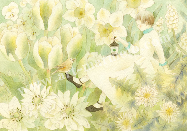 蓮田千尋の原画「White Spring」