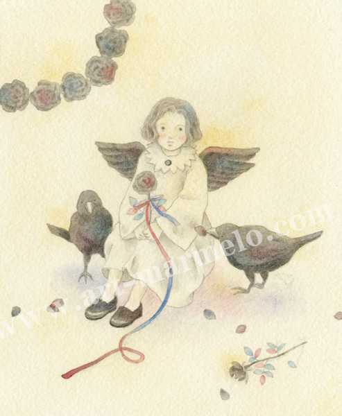 蓮田千尋の原画「カラスの天使」