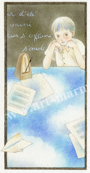 蓮田千尋の原画「紙ヒコーキ」