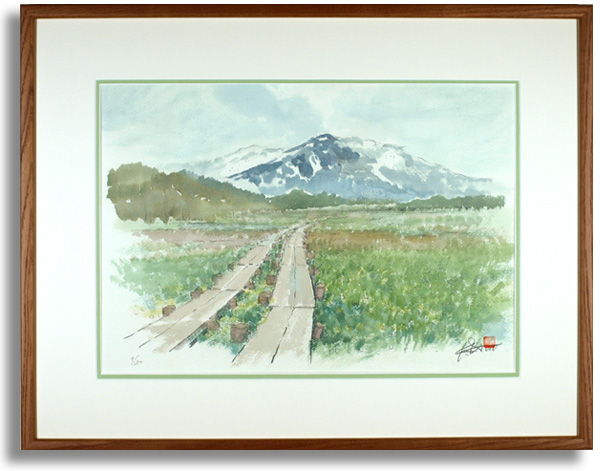 後藤勝美の版画「尾瀬沼」額装、版画の通販専門店アート・マルメロ