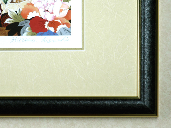 樋口裕子「蝶と牡丹」 自筆サイン、エディションナンバー入り