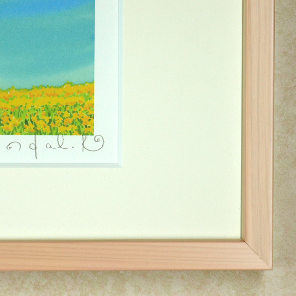 栗乃木ハルミの版画「春らんまん」サイン