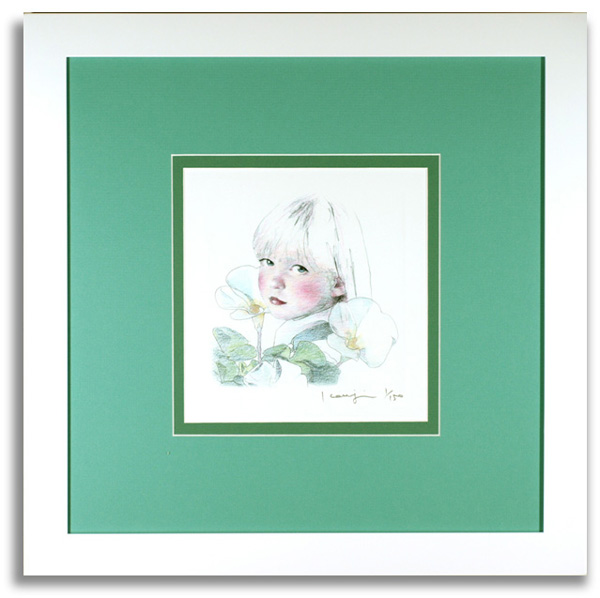 松原健治「オキザリス」 自筆サイン、エディションナンバー入り限定版画