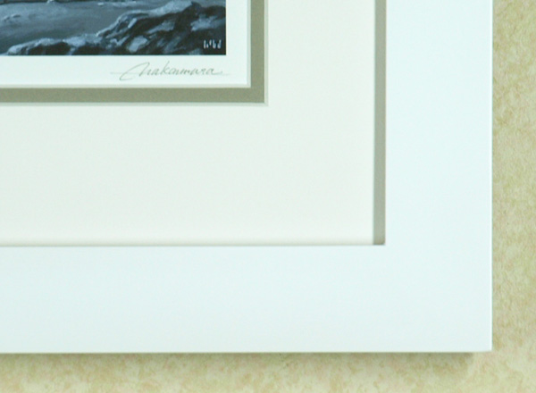 中村豪志の版画「旅の駱駝」サイン