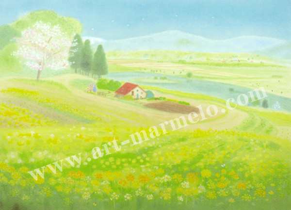 大西秀美の版画「ひかりうた」、版画の通販専門店アート・マルメロ