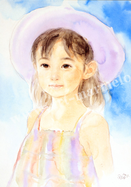 おおた慶文のポストカード額装「虹の少女」