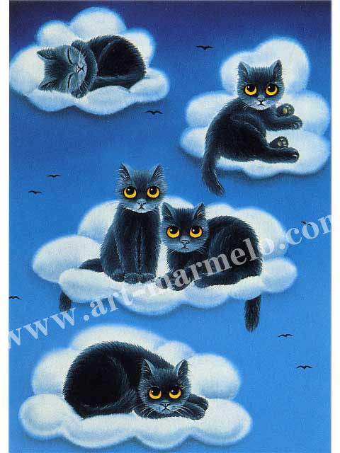 Anna Hollererのポストカード10枚セット「黒猫セット」