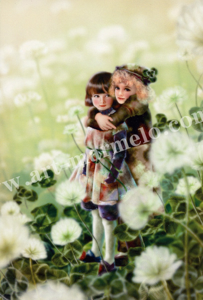 横田美晴のポストカード額装「The fairies of Kensington Gardens」