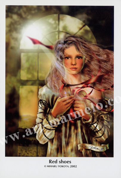 横田美晴のポストカード「Red shoes」