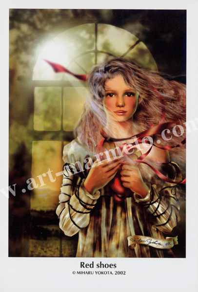 横田美晴のポストカード額装「Red Shoes」