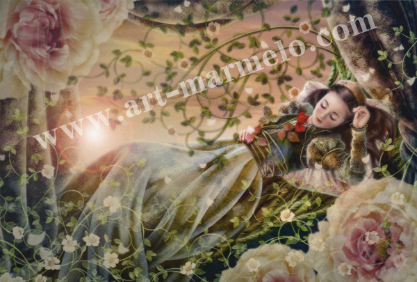 横田美晴のポストカード額装「The Brier Rose」