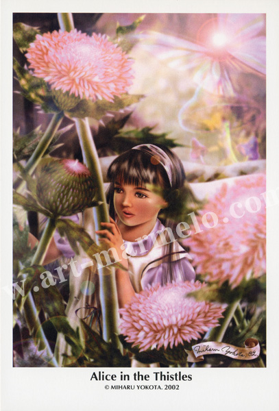 横田美晴のポストカード額装「Alice in the Thistles」
