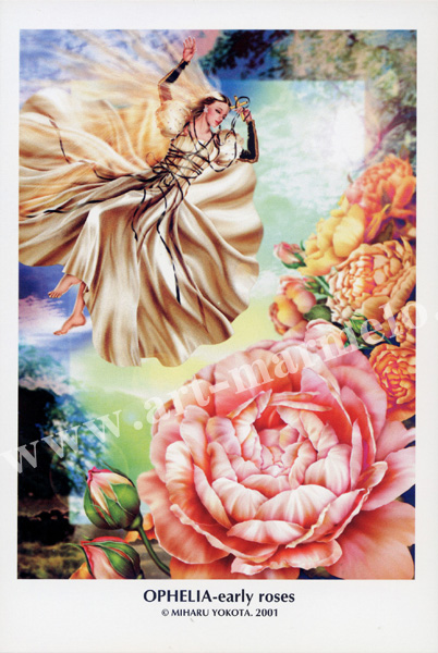 横田美晴のポストカード額装「OPHELIA-early roses」