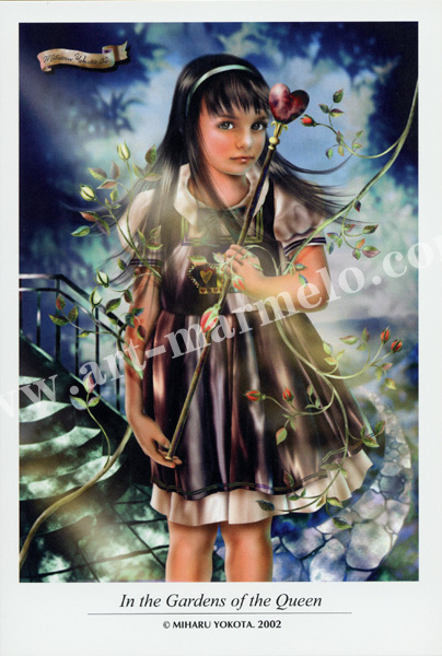横田美晴のポストカード額装「In the Gardens of the Queen」
