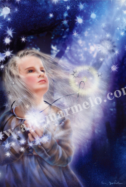 横田美晴のポストカード額装「星の銀貨」