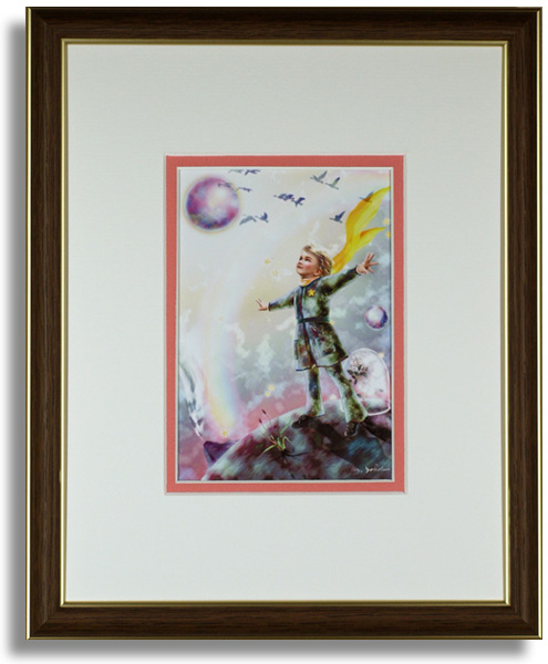 横田美晴のポストカード額装「A new world,a new beginnig」額装