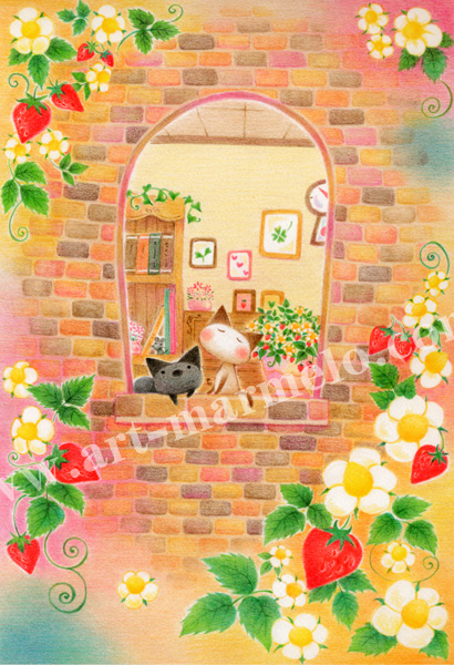 Sakuraの版画「Wild Strawberry」、版画の通販専門店アート・マルメロ