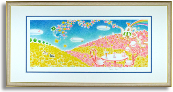 Sakuraの版画「Tea for Two」額装、版画の通販専門店アート・マルメロ