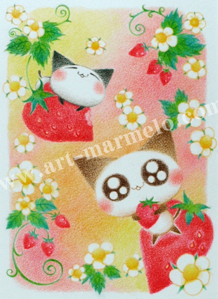 Sakuraの版画「Sweet Wild Strawberry」、版画の通販専門店アート・マルメロ