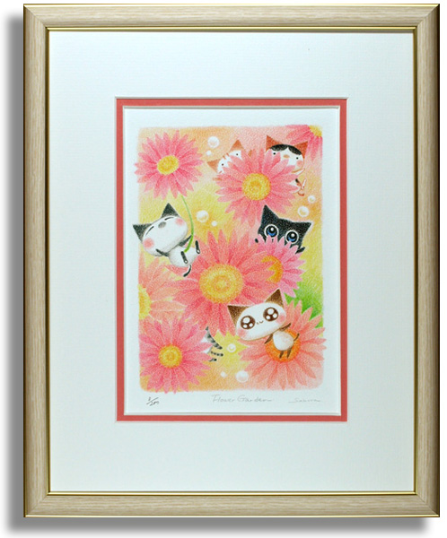 Sakuraの版画「Frower Garden」額装、版画の通販専門店アート・マルメロ