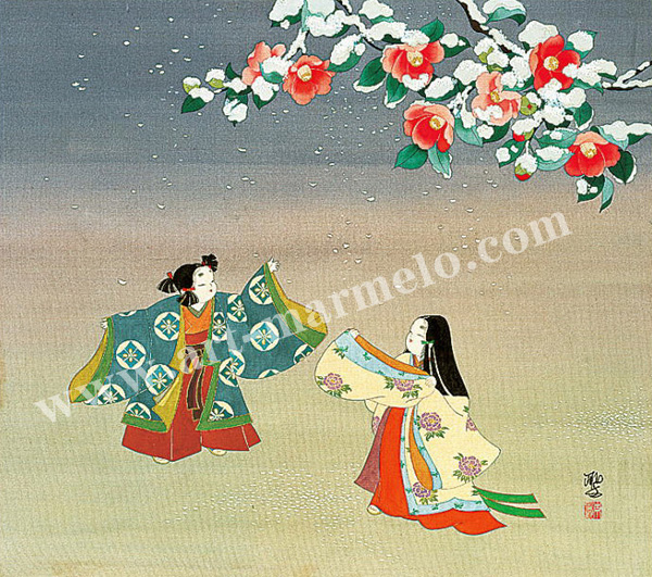 東聖観「雪月花」源氏物語色紙