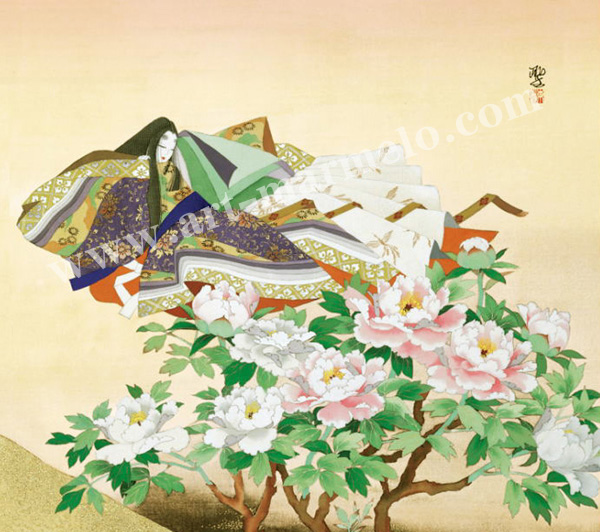 東聖観「絵合宮中祭宴」源氏物語色紙