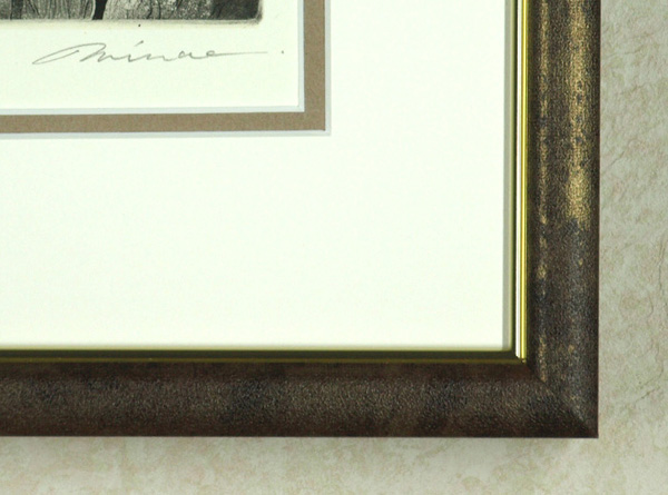 高田美苗の銅版画「狡猾な猫」サイン