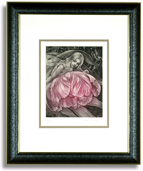 高田美苗の銅版画「FAIRY3」額装