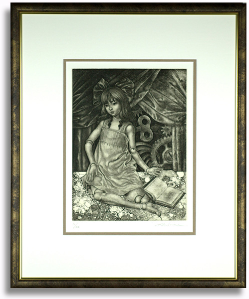 高田美苗の銅版画「コッペリア」額装