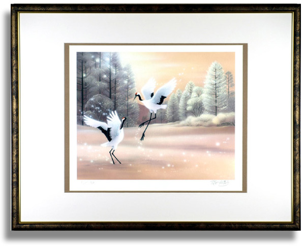 梅川紀美子の版画「日向」額装L