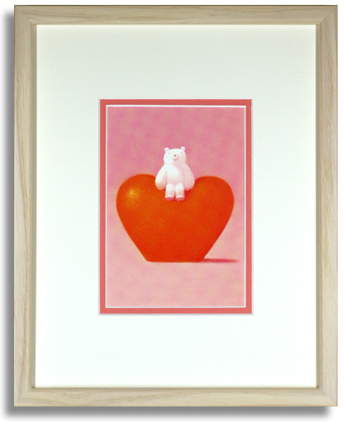 渡辺宏「ハート色のいす」額装