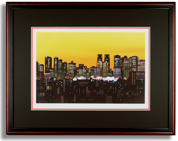 矢道瞬の版画「CityⅤ」額装、版画の通販専門店アート・マルメロ