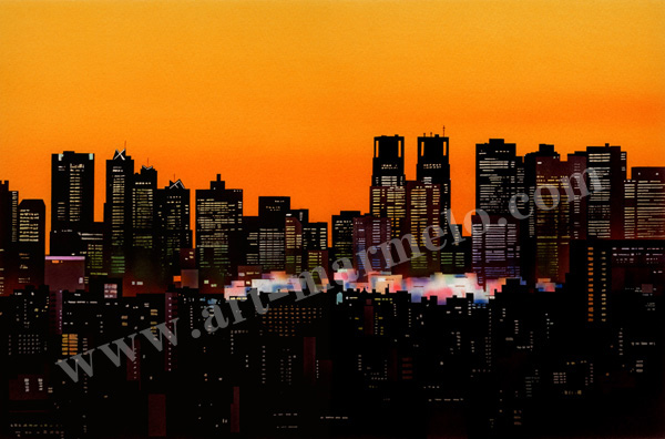 矢道瞬の版画「CityⅤ」、版画の通販専門店アート・マルメロ