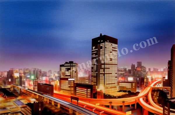 矢道瞬の版画「CityⅥ」、版画の通販専門店アート・マルメロ