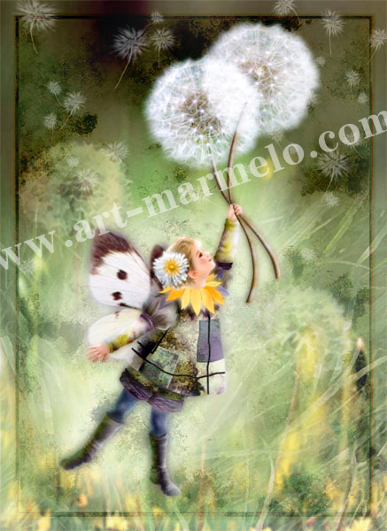 横田美晴の版画「D-Dandelion」