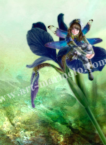 横田美晴の版画「I-Iris」