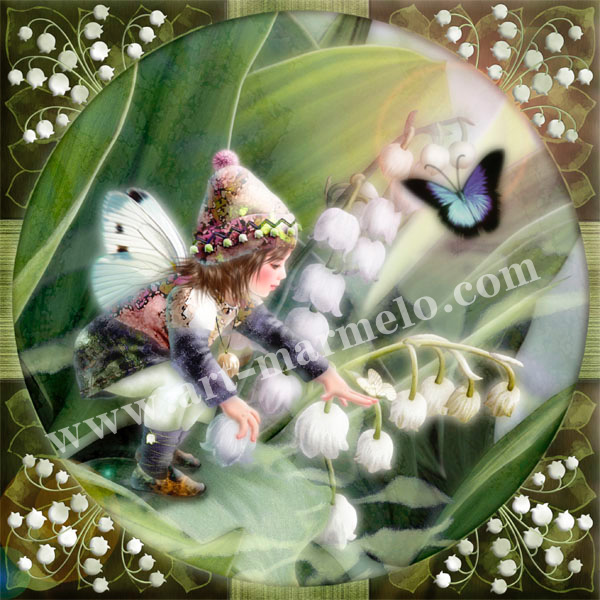 横田美晴の版画「L-Lily of the valley」