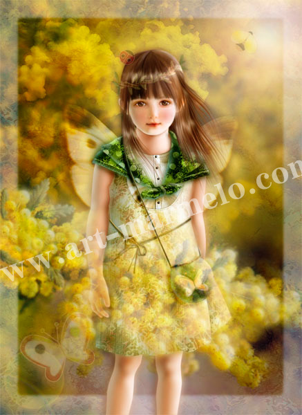 横田美晴の版画「M-Mimosa」