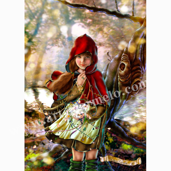 横田美晴の版画「Secret forest」