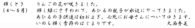 大西秀美「輝くとき」キャプション