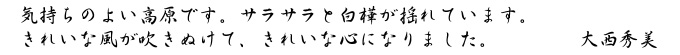 大西秀美「風薫る」キャプション