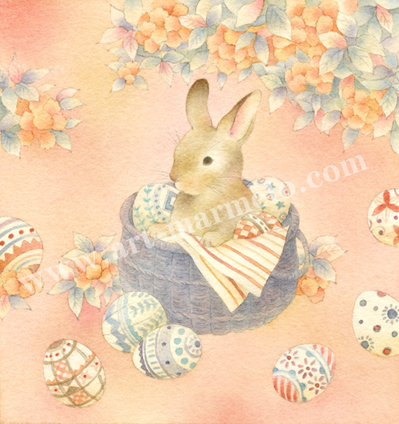 蓮田千尋の版画「Easter」