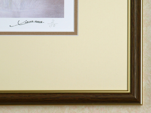 堀江祐理子の版画「ゆるやかな時間」サイン