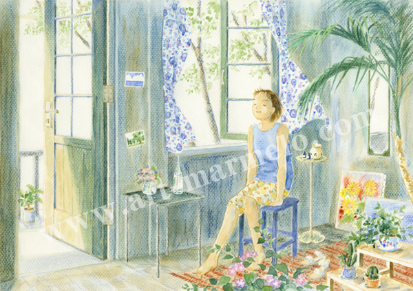 北沢優子の版画「透明な一日」