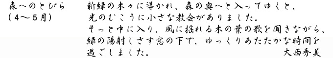 大西秀美「森へのとびら」キャプション