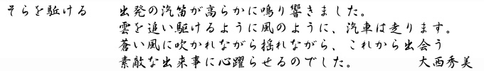 大西秀美「そらを駈ける」キャプション